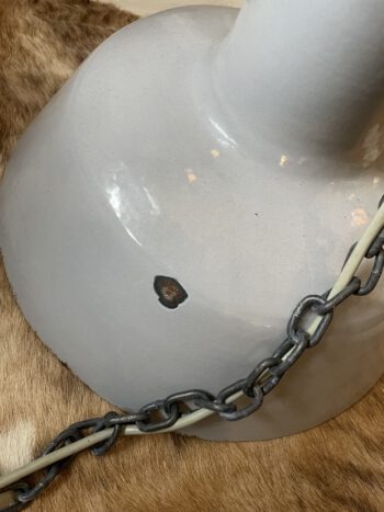 Vintage industriële emaille hanglamp patina fabriekslamp