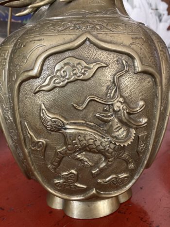 Bronzen chinese tafellamp schemerlamp china