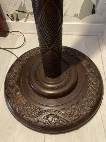 Staande chinese houten lamp china draak