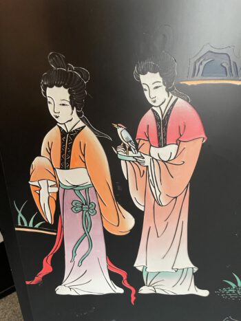 Chinees Kamerscherm gedecoreerd zwart