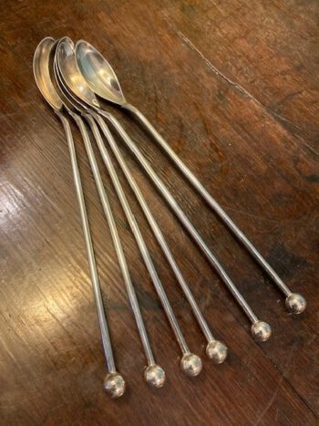 Verzilverde cocktail lepels set