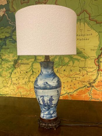 Chinese lamp blauw aardewerk