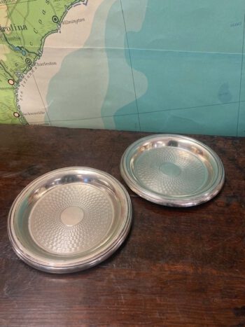 Verzilverde onderzetter set flesonderzetter